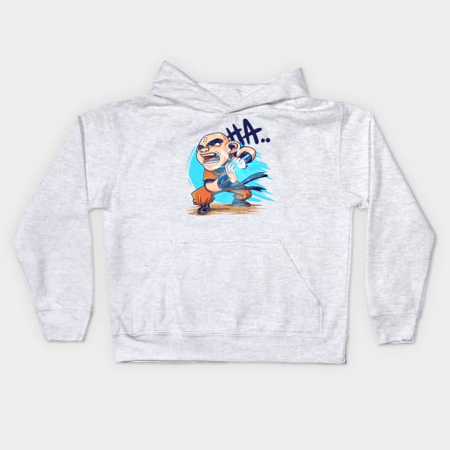 Krillin Kamehameha Kids Hoodie by diditpranata